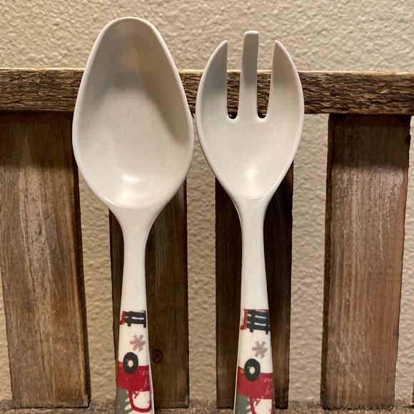 Christmas Serving Utensils, Red Truck Serving Spoon & Serving Fork Set Of 2 - Picture 8 of 16